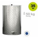 Edelstahl-Honigfass: 50 kg / 35 Liter Volumen  inkl....
